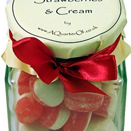 Strawberries and Cream Glass Gift Jar
