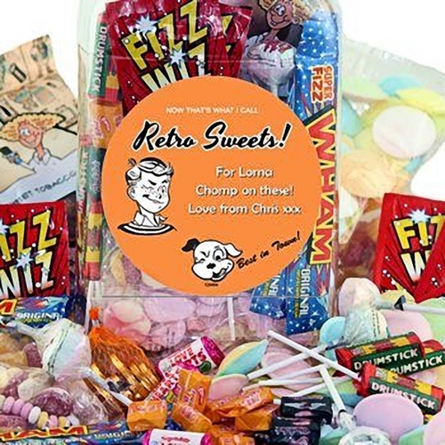 Personalised Jar of Retro Sweet Classics Personalised Jar of Retro Sweets